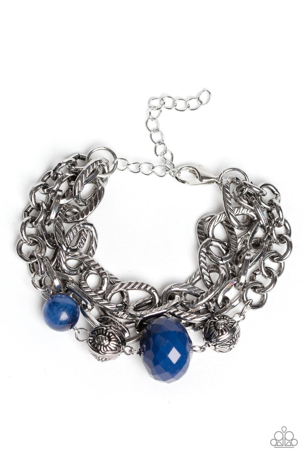 Paparazzi Accessories-Mega Malibu - Blue Bracelet - jewelrybybretta