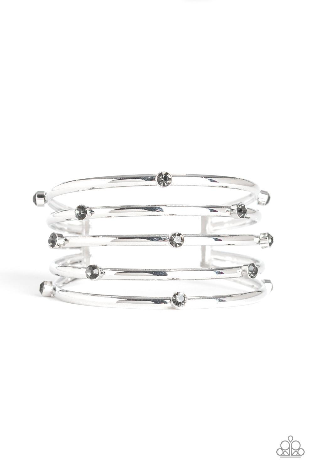Paparazzi Accessories-Sugarlicious Sparkle - Silver Cuff Bracelet