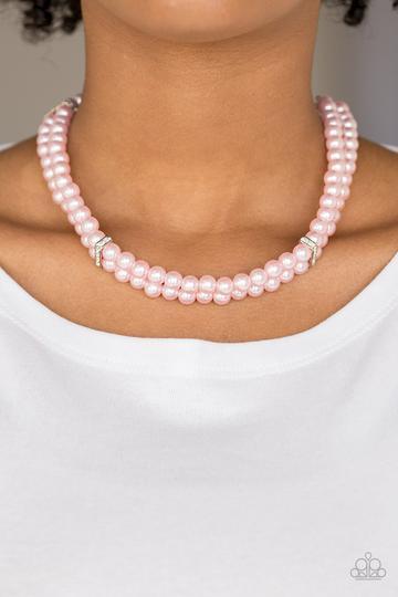 strapless open back dress Put On Your Party Dress Pink Necklace
