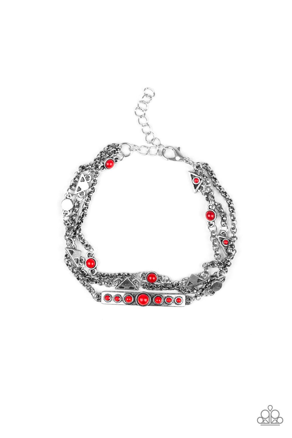 Paparazzi Accessories-No Means NOMAD - Red Bracelet