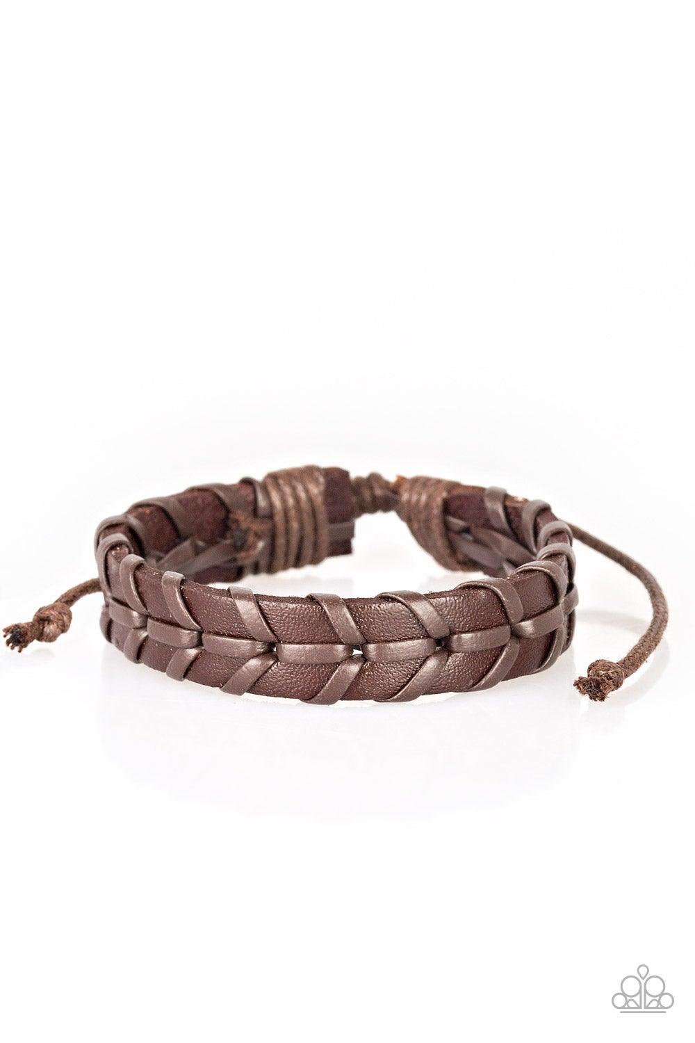 Paparazzi Accessories-Navy Nautical - Brown Urban Bracelet