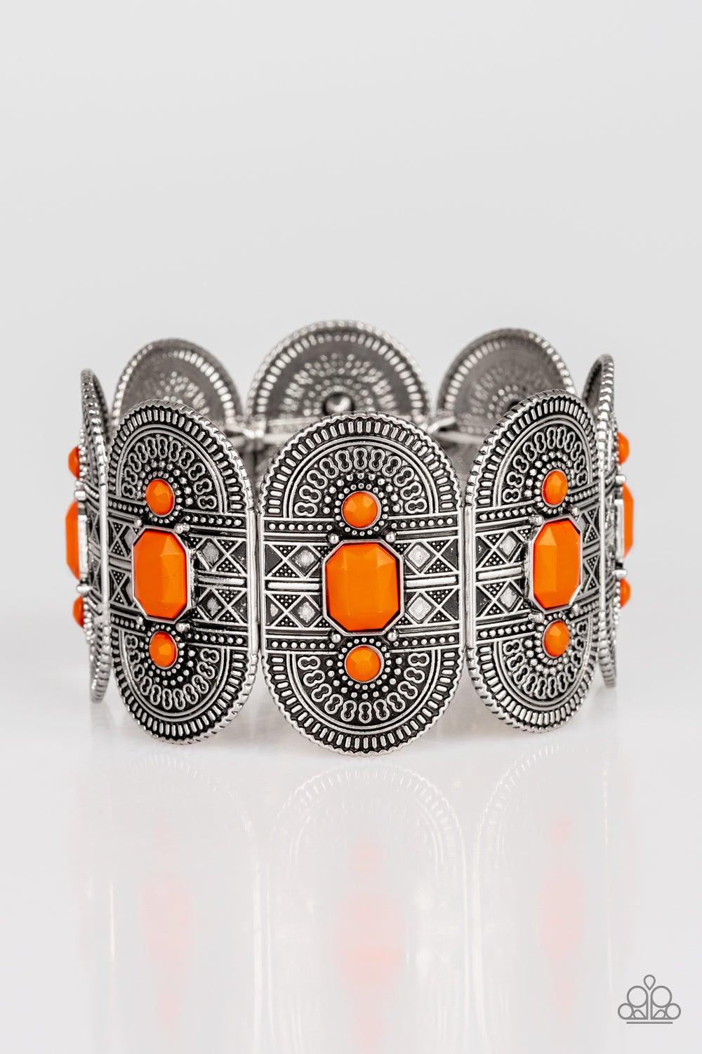 Paparazzi Accessories-Turn Up The TROPICAL Heat - Orange Bracelet