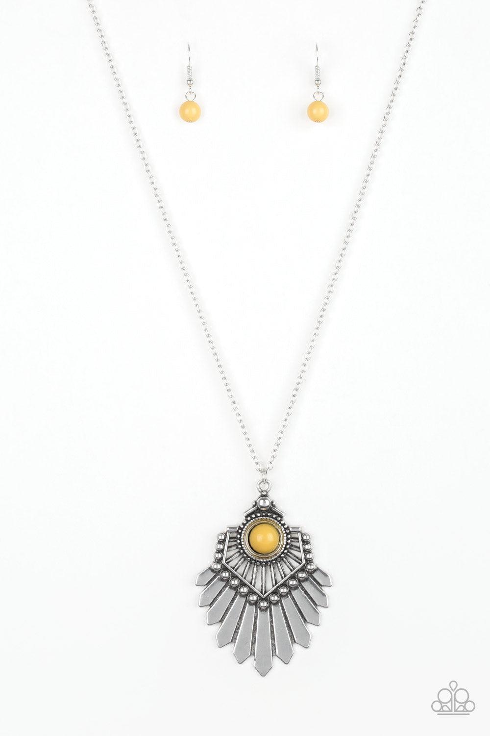 Paparazzi Accessories-Inde-PENDANT Idol - Yellow Necklace
