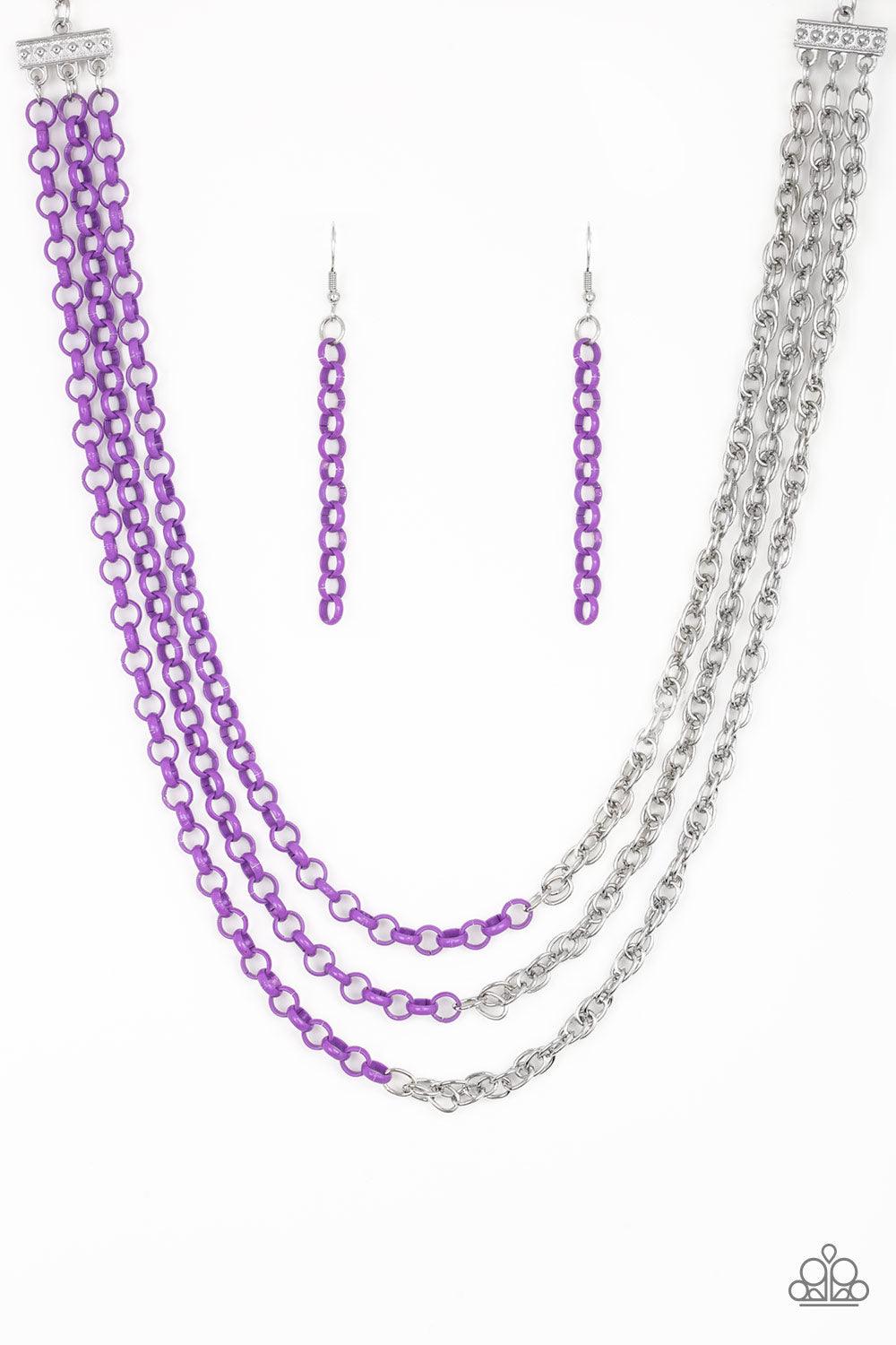 Paparazzi Accessories-Turn Up The Volume - Purple Necklace