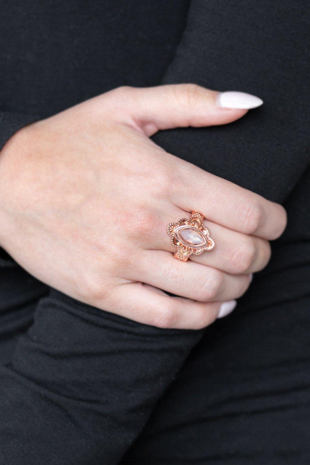 Paparazzi Accessories-Glass Half-COLORFUL - Copper Ring