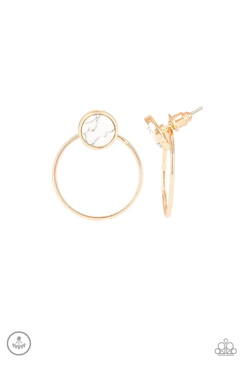Paparazzi Accessories-Simply Stone Dweller - Gold Earrings