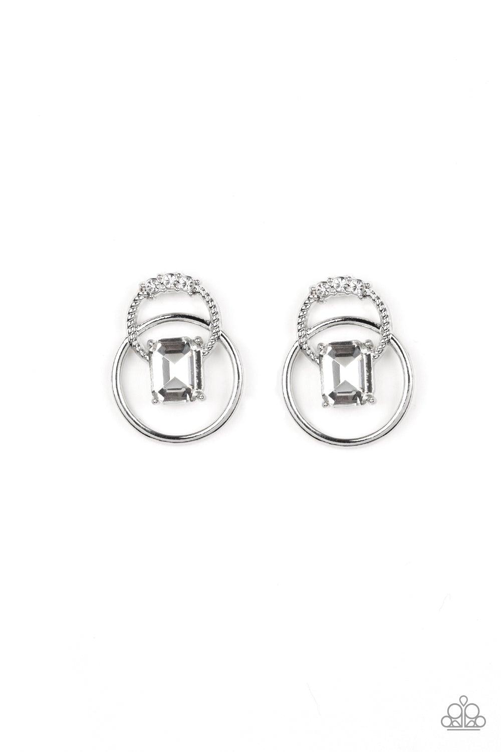 Paparazzi Accessories-Dangerously Dapper - White Earrings
