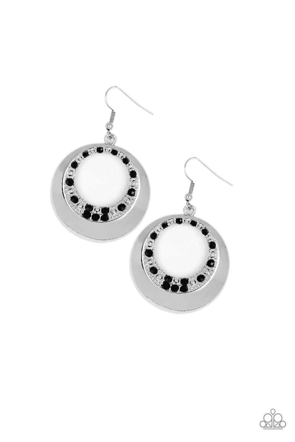 Paparazzi Accessories - Ringed In Refinement - Black Earrings