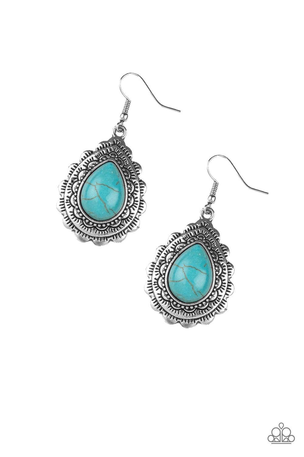 Paparazzi Accessories-Mesa Mustang - Blue Earrings