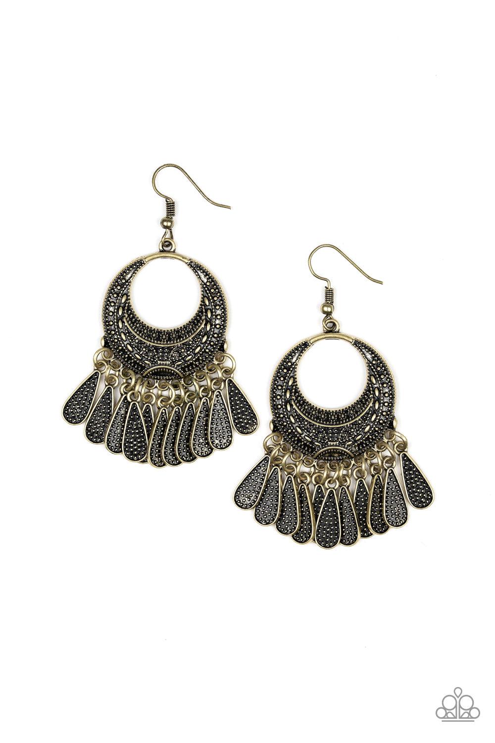 Paparazzi Accessories-Mesa Majesty - Brass Earrings