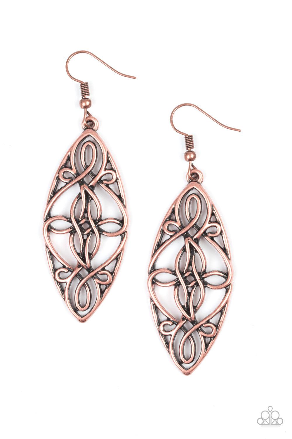 Paparazzi Accessories-Tropical Trend - Copper Earrings