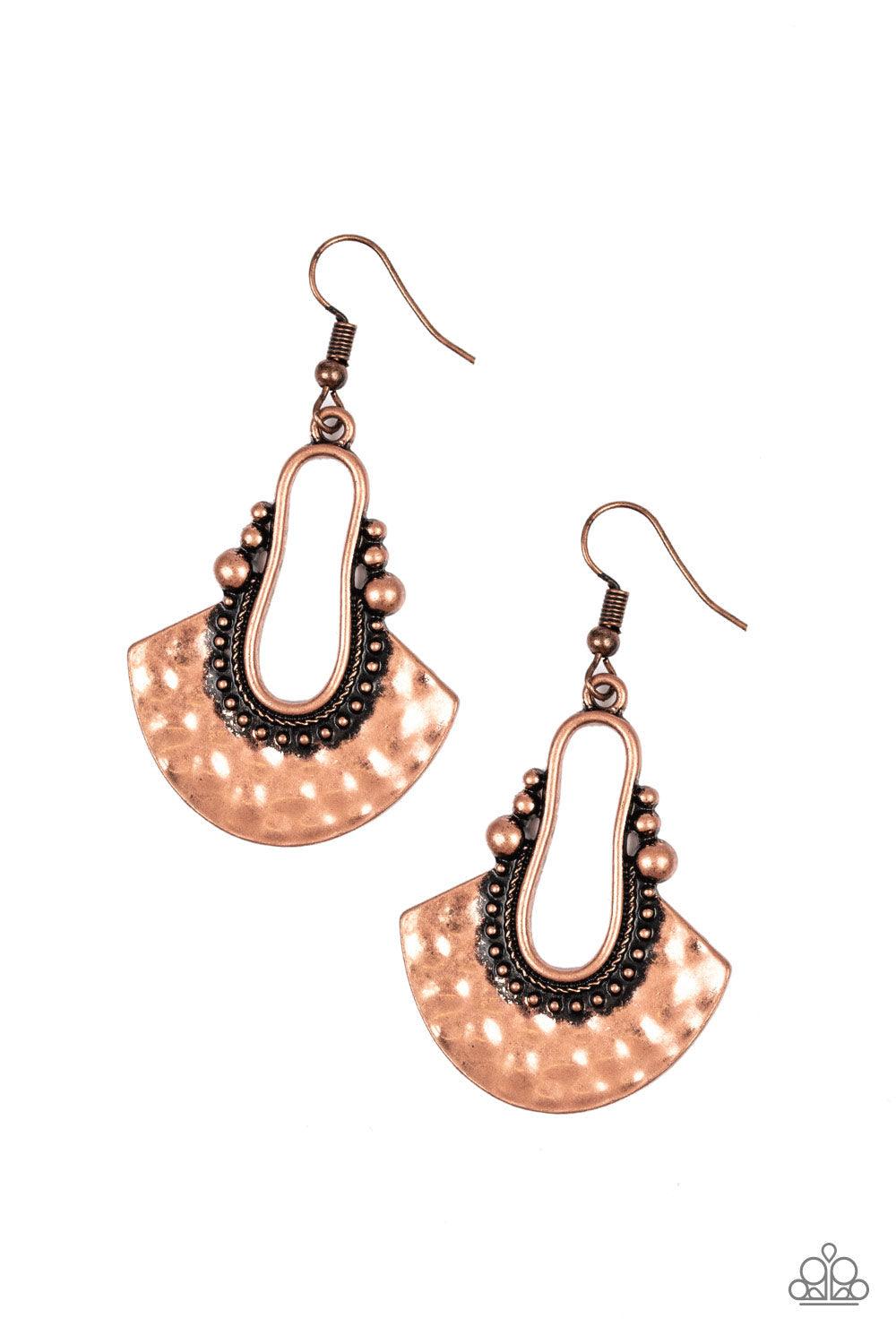 Papparazzi Accessories-When In Cusco - Copper Earring
