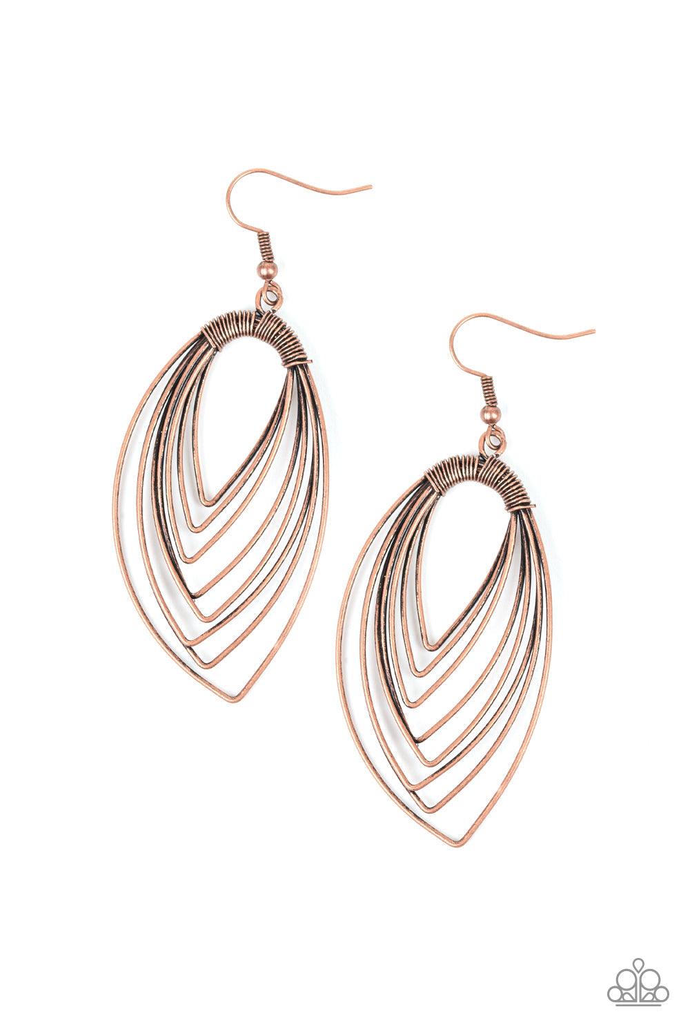 Paparazzi Accessories-Walkabout Ware - Copper Earrings