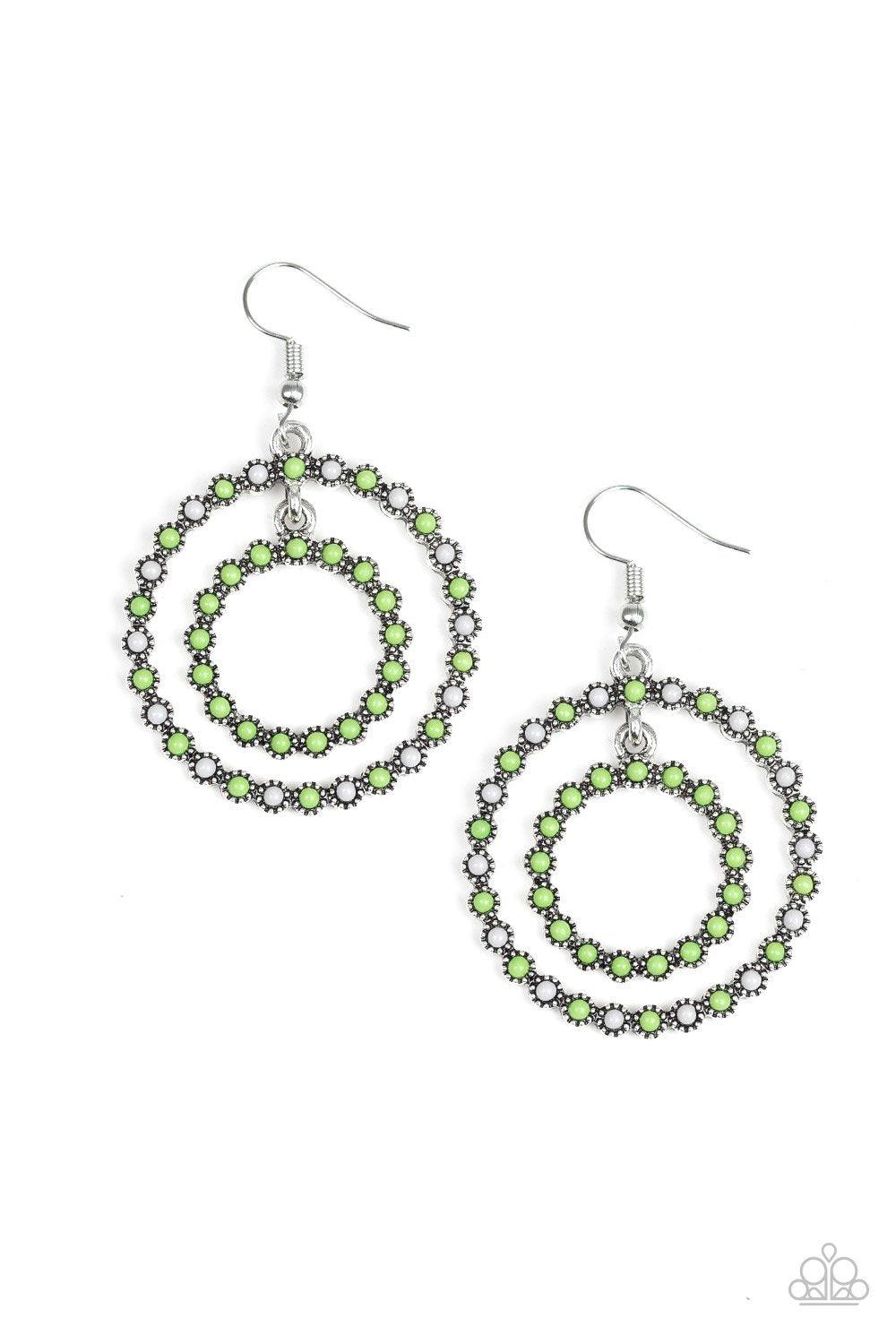 Paparazzi Accessories-Vibrant Venture - Green Earrings