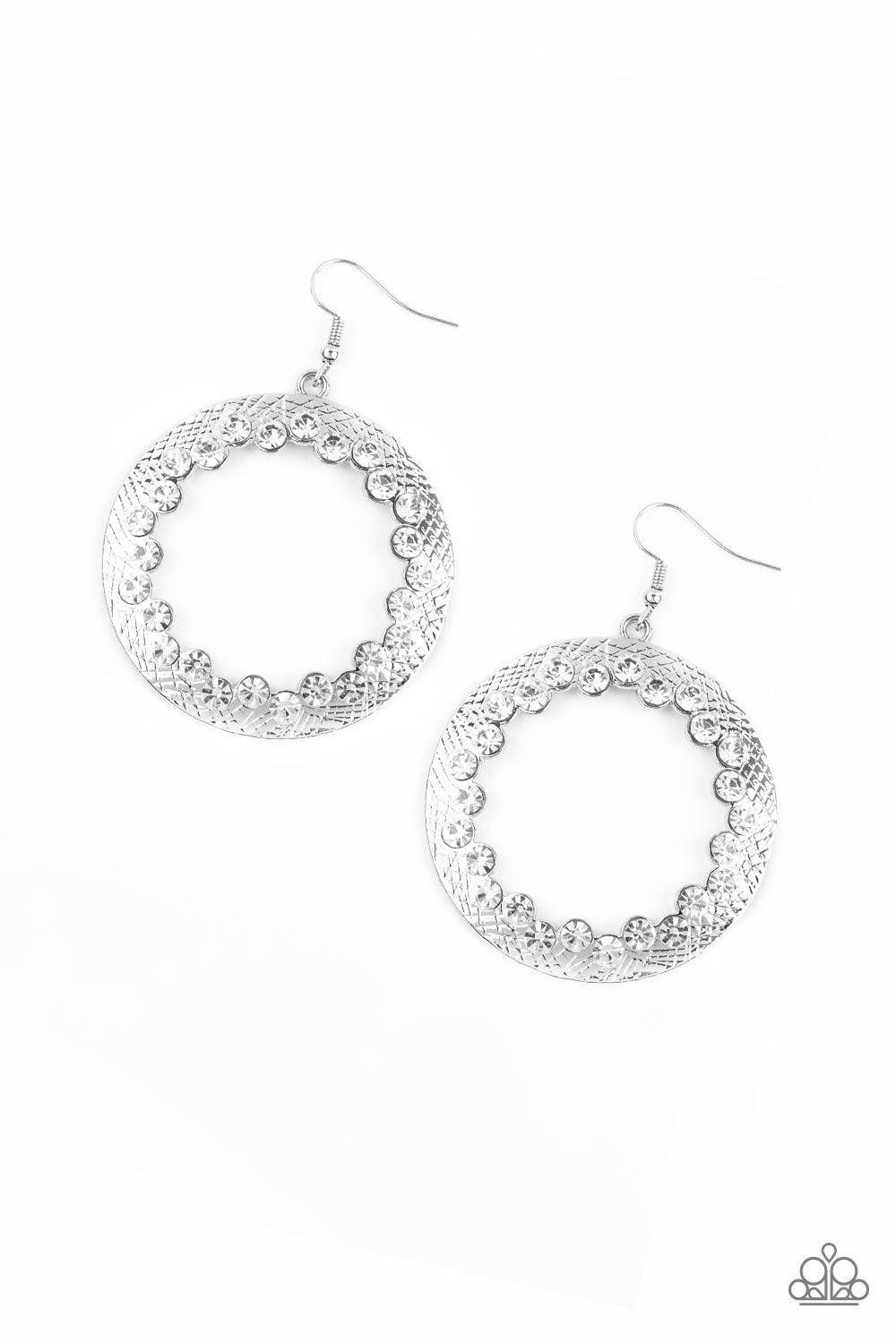 Paparazzi Accessories - Gala Glitter - White Earrings