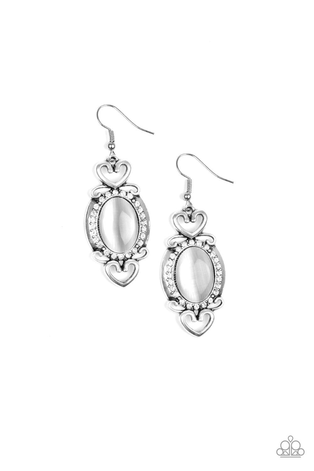 Paparazzi Accessories-Port Royal Princess - White Earrings