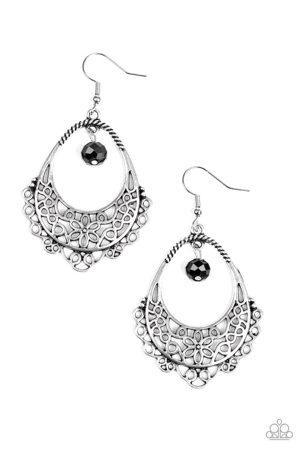 Paparazzi Accessories-Garden Society - Black Earrings - jewelrybybretta
