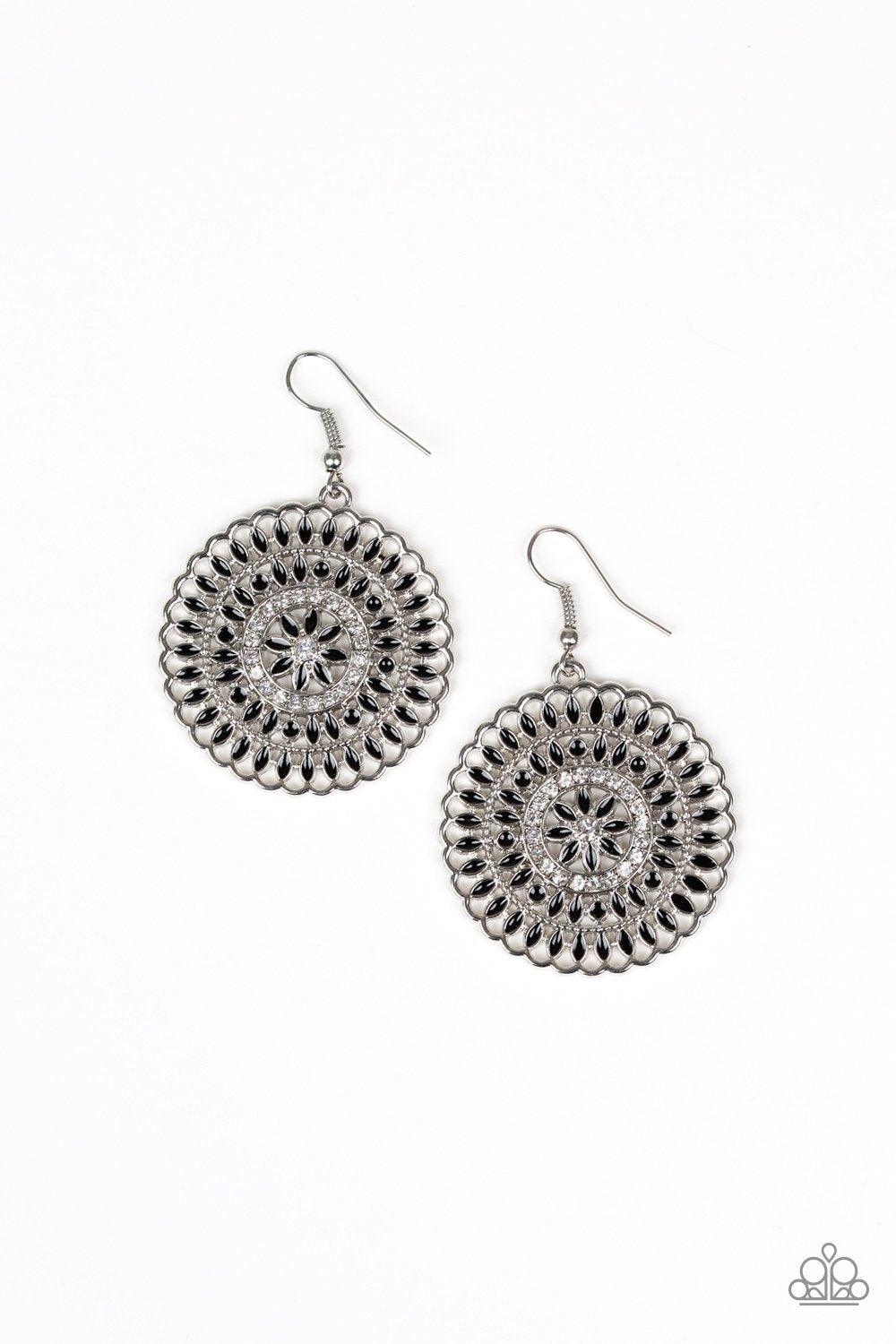 Paparazzi Accessories - PINWHEEL and Deal - Black Earrings