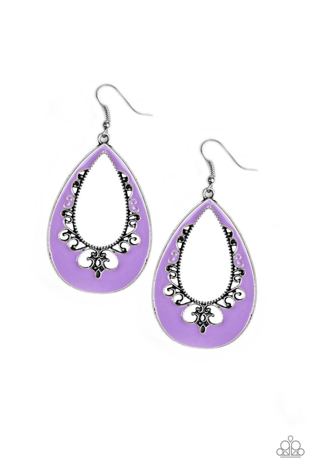 Paparazzi Accessories-Compliments To The CHIC - Purple Earrings