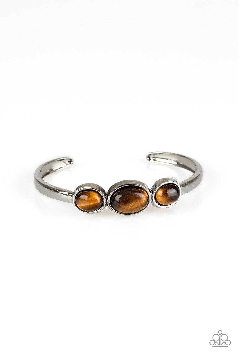 Paparazzi Accessories-ROAM Rules - Brown Cuff Bracelet