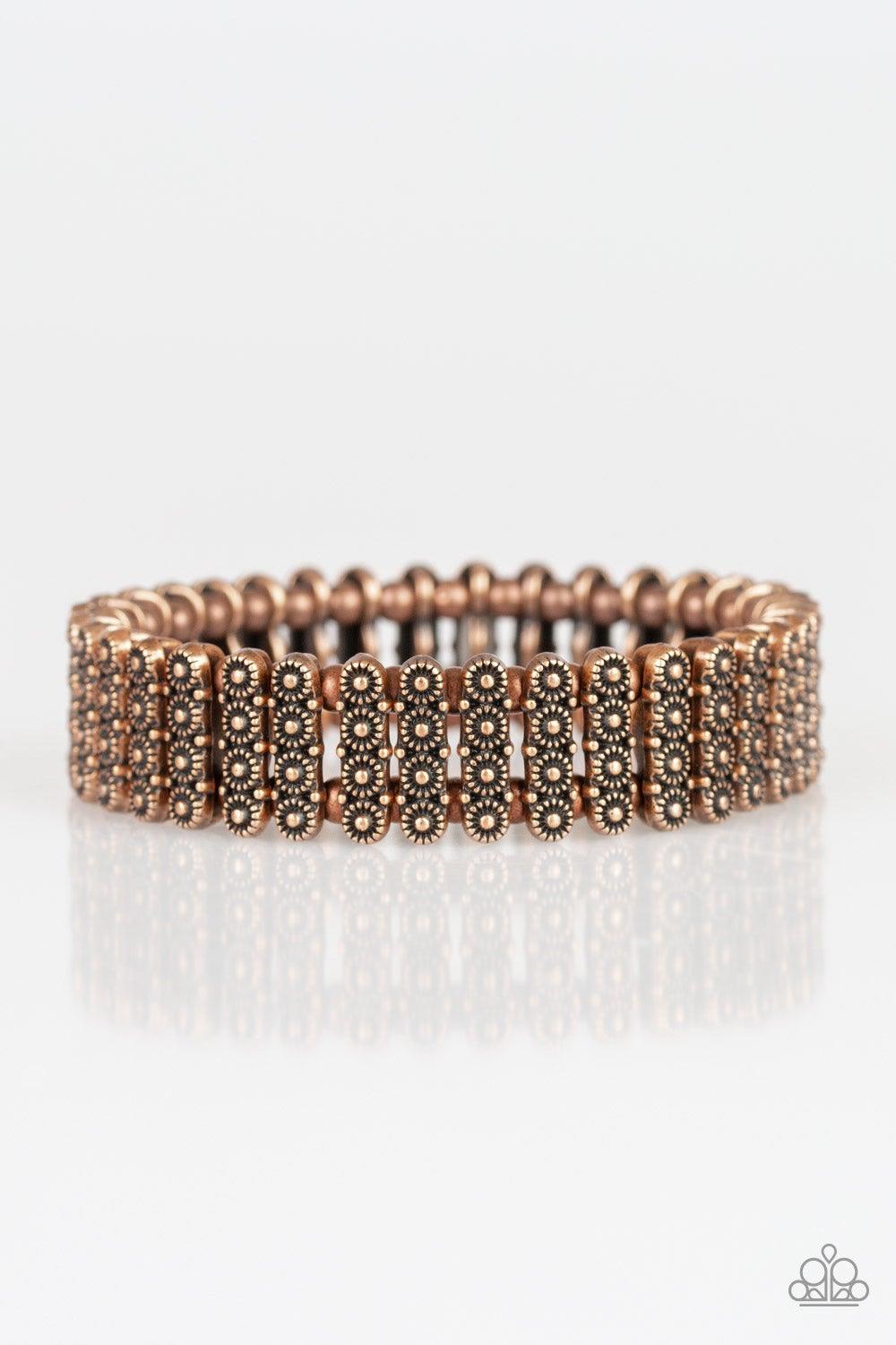 Paparazzi Accessories-Rise With The Sun - Copper Bracelet