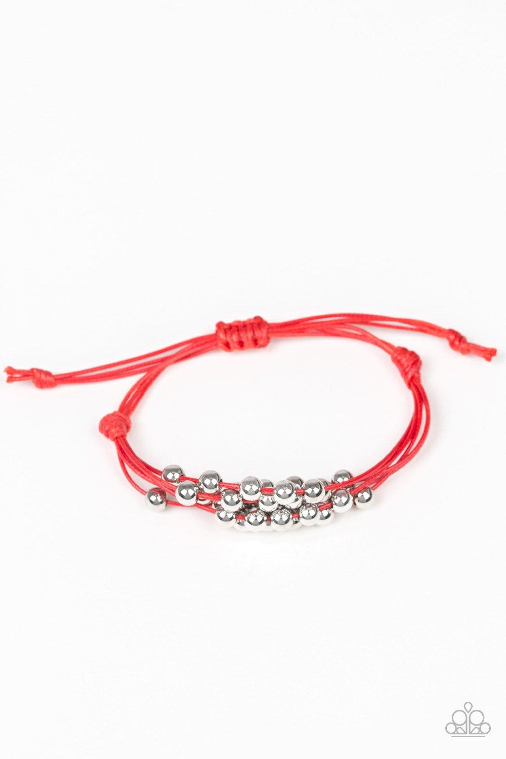 Paparazzi Accessories-Without Skipping A BEAD - Red Urban Bracelet - jewelrybybretta