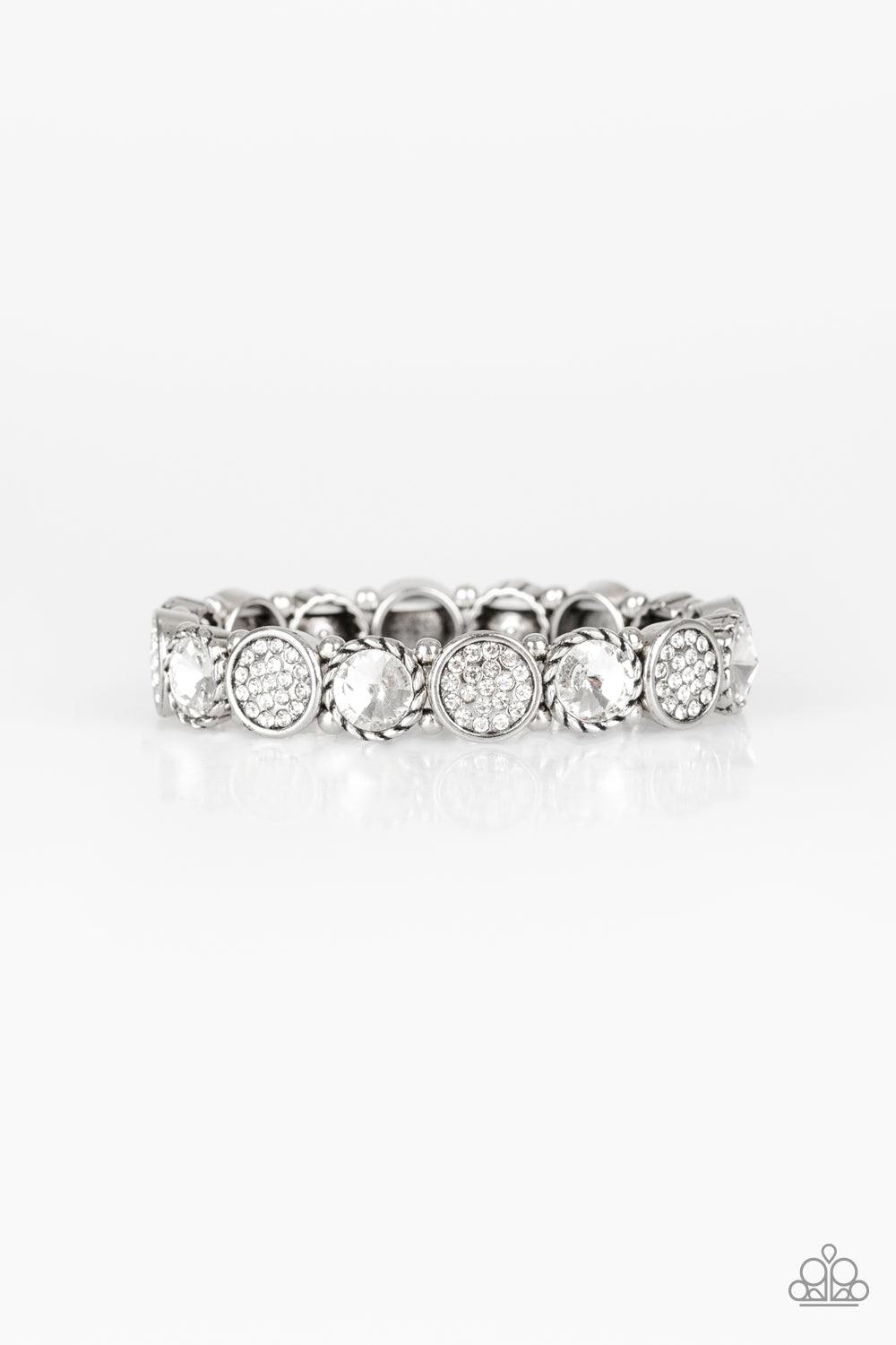Paparazzi Accessories-Take A Moment To Reflect - White Bracelet