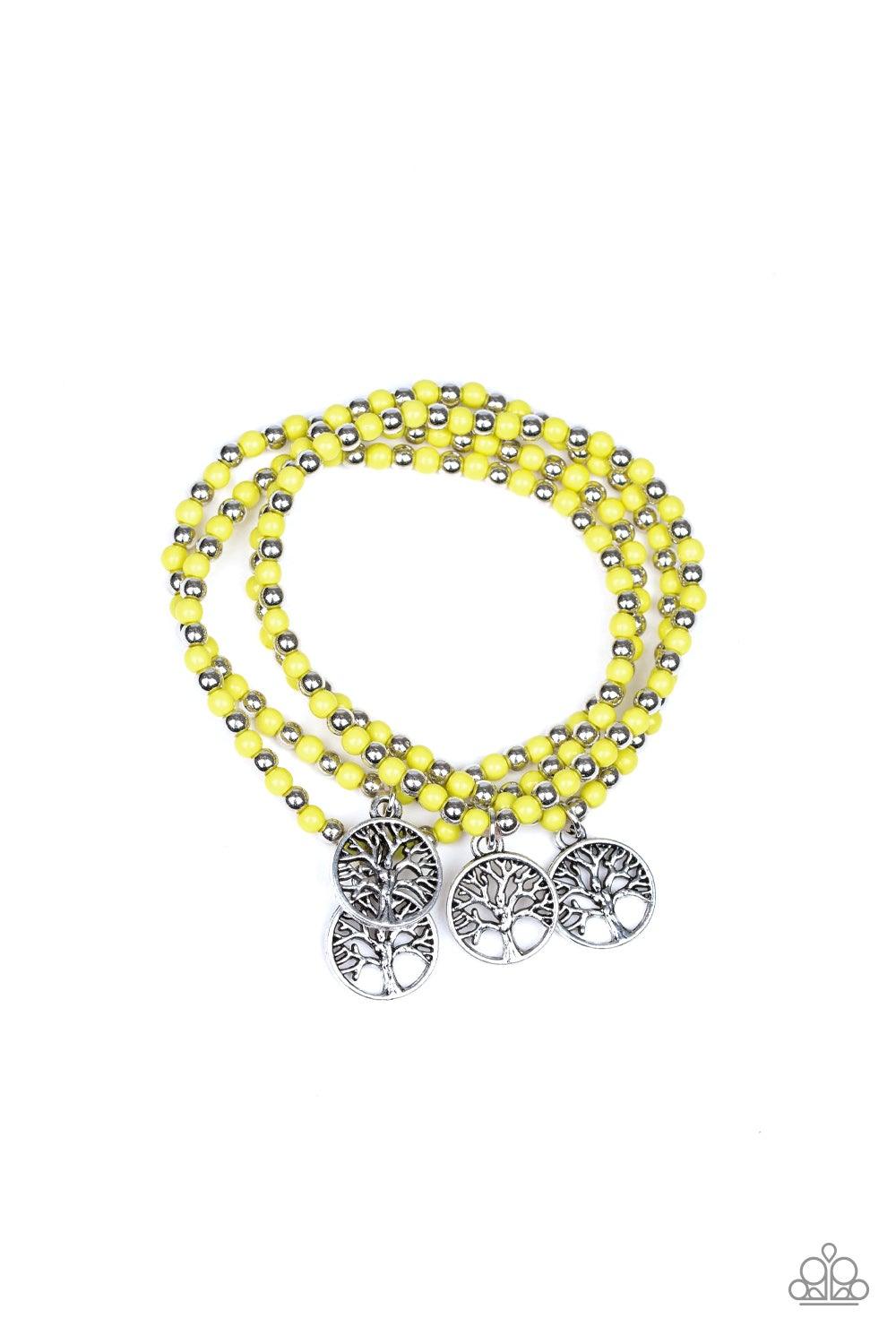 Paparazzi Accessories-Plant A Tree - Yellow Bracelets