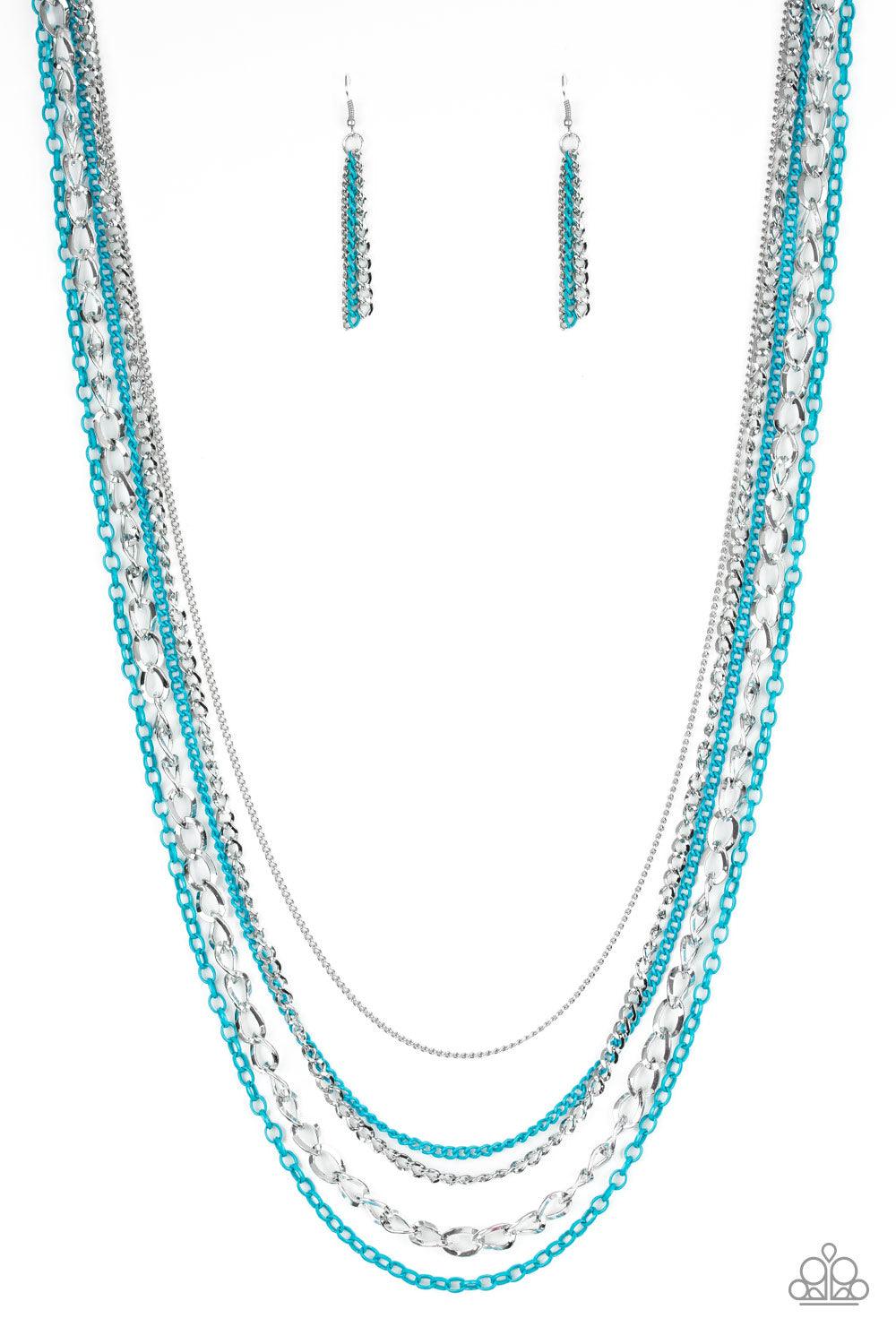 Paparazzi Accessories-Industrial Vibrance - Blue Necklace