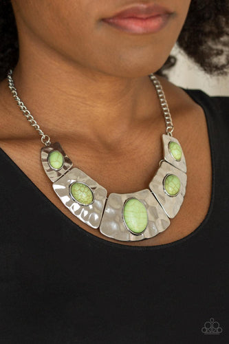 Paparazzi Accessories-RULER In Favor - Green  Necklace