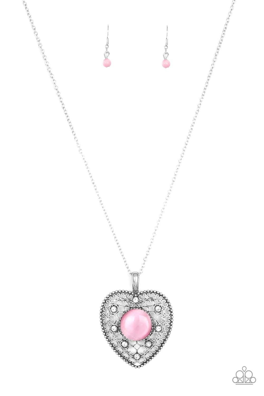 Paparazzi Accessories-One Heart - Pink Necklace