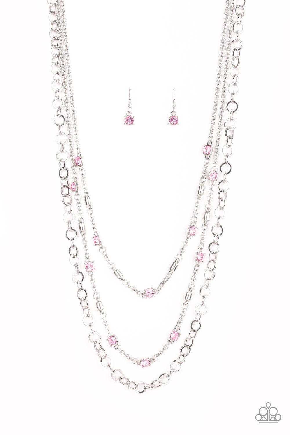 Paparazzi Accessories-Metro Mixer - Pink Necklace