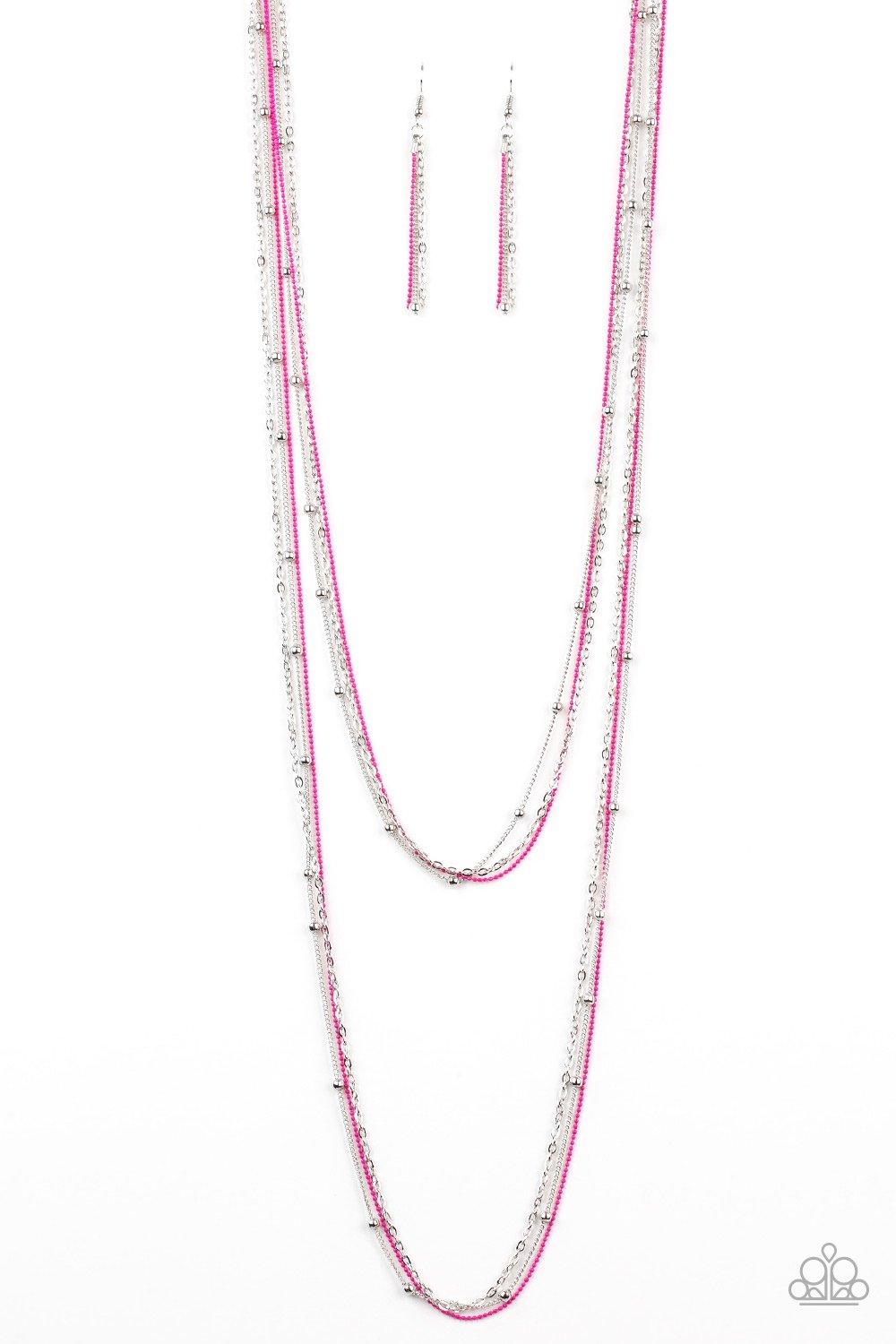 What A COLORFUL World Pink Necklace - Jewelry by Bretta