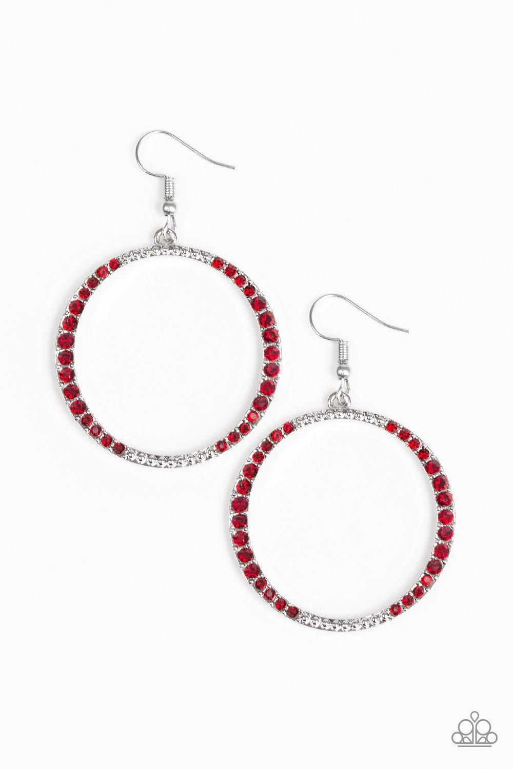 Paparazzi Accessories-Risky Ritz - Red Earrings