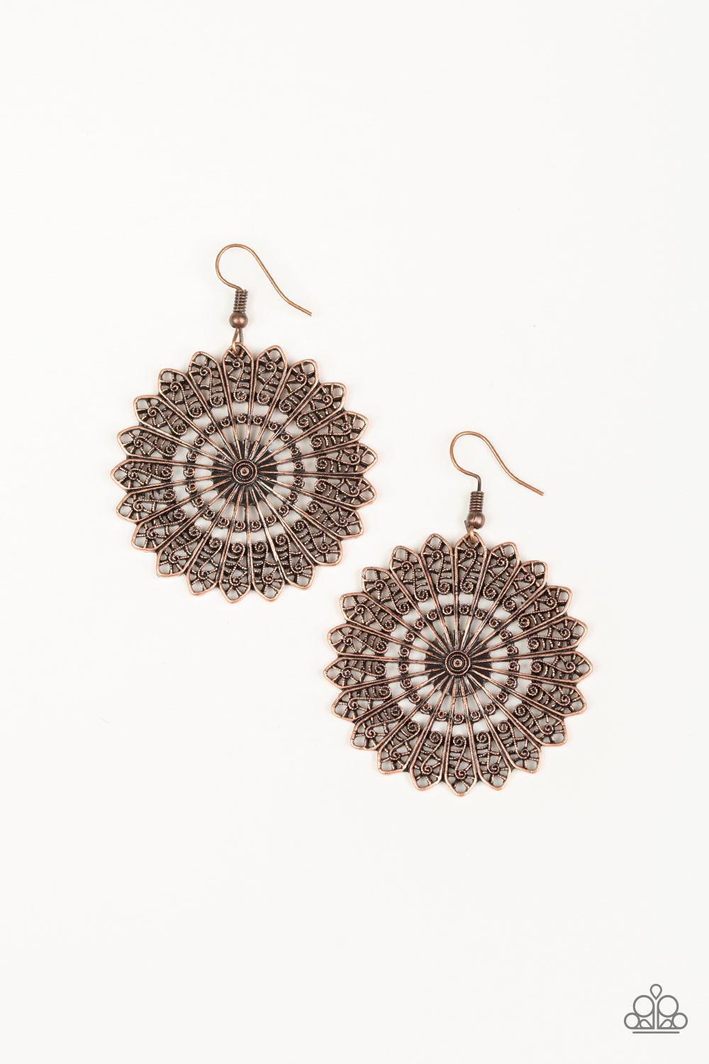 Paparazzi Accessories-Globetrotting Guru - Copper Earrings