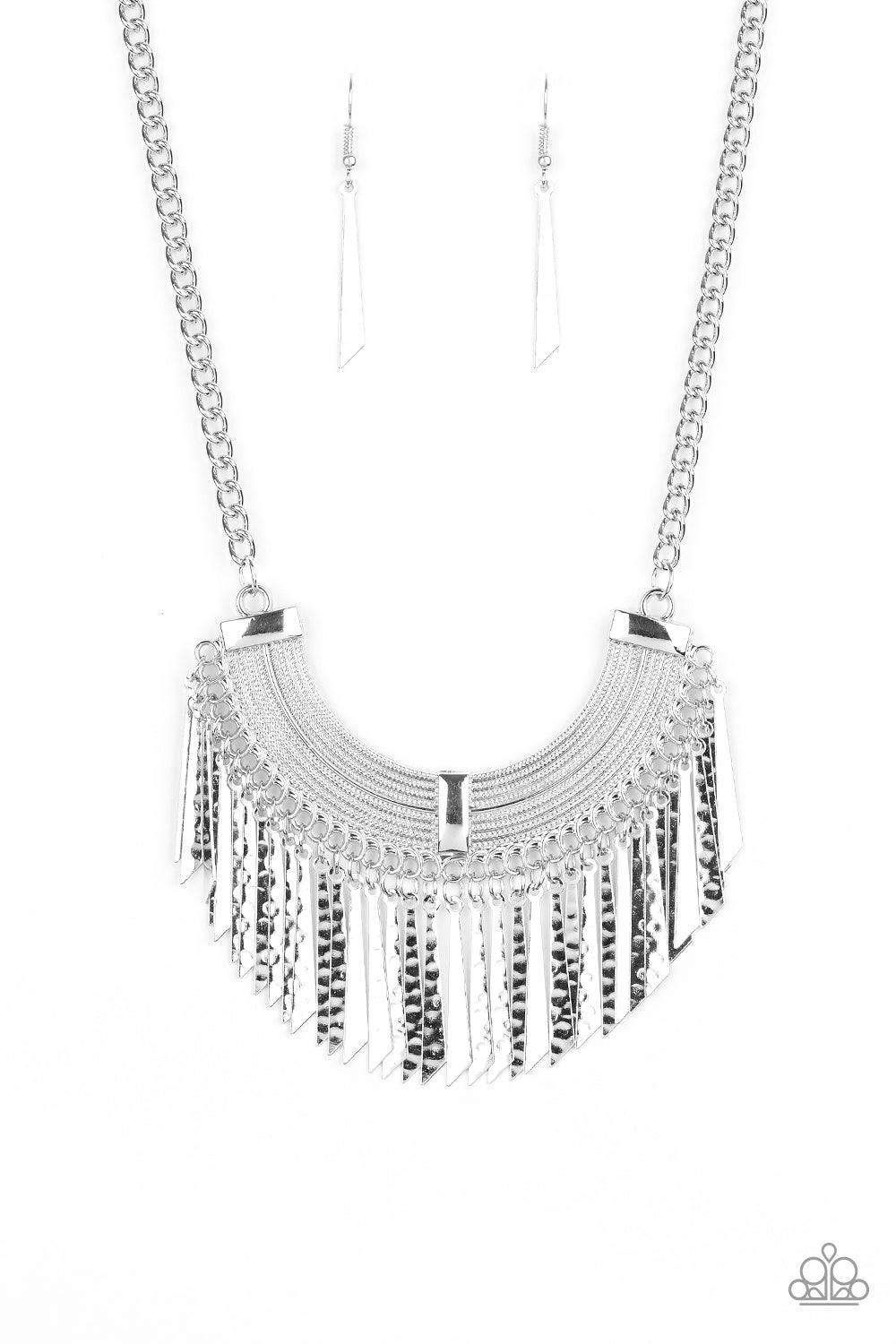 Paparazzi Accessories-Impressively Incan - Silver Necklace