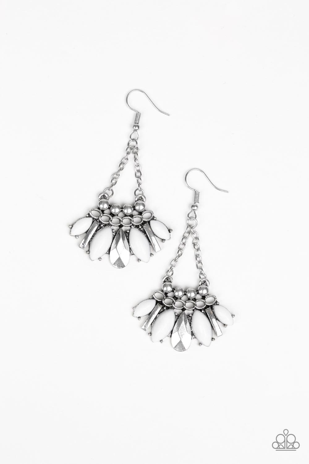 Paparazzi Accessories-Terra Tribe - White Earrings