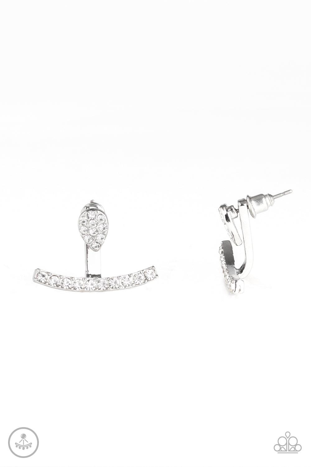 Paparazzi Accessories-Glowing Glimmer - White Earrings