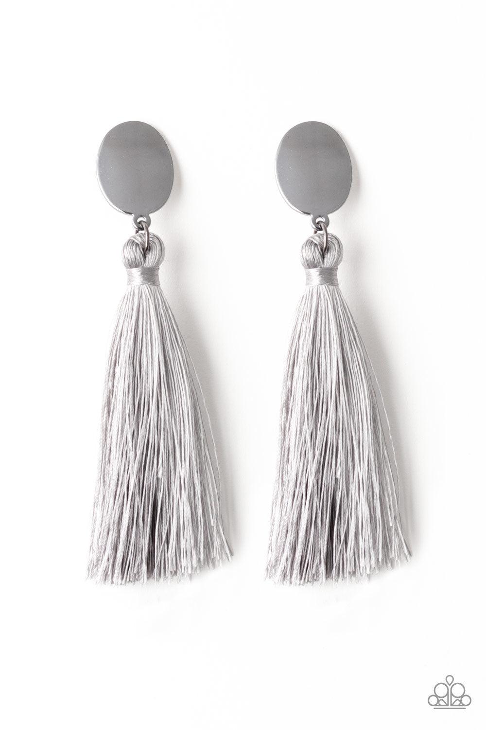 Paparazzi Accessories-Va Va PLUME - Silver Earrings