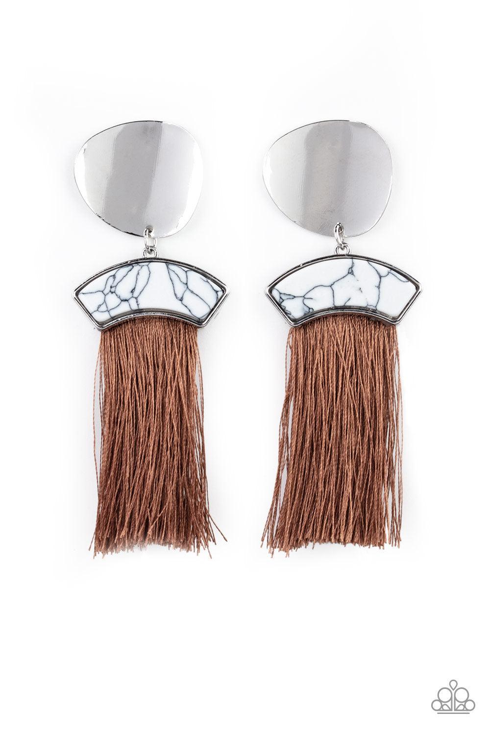 Paparazzi Accessories-Insta Inca - Brown Earrings