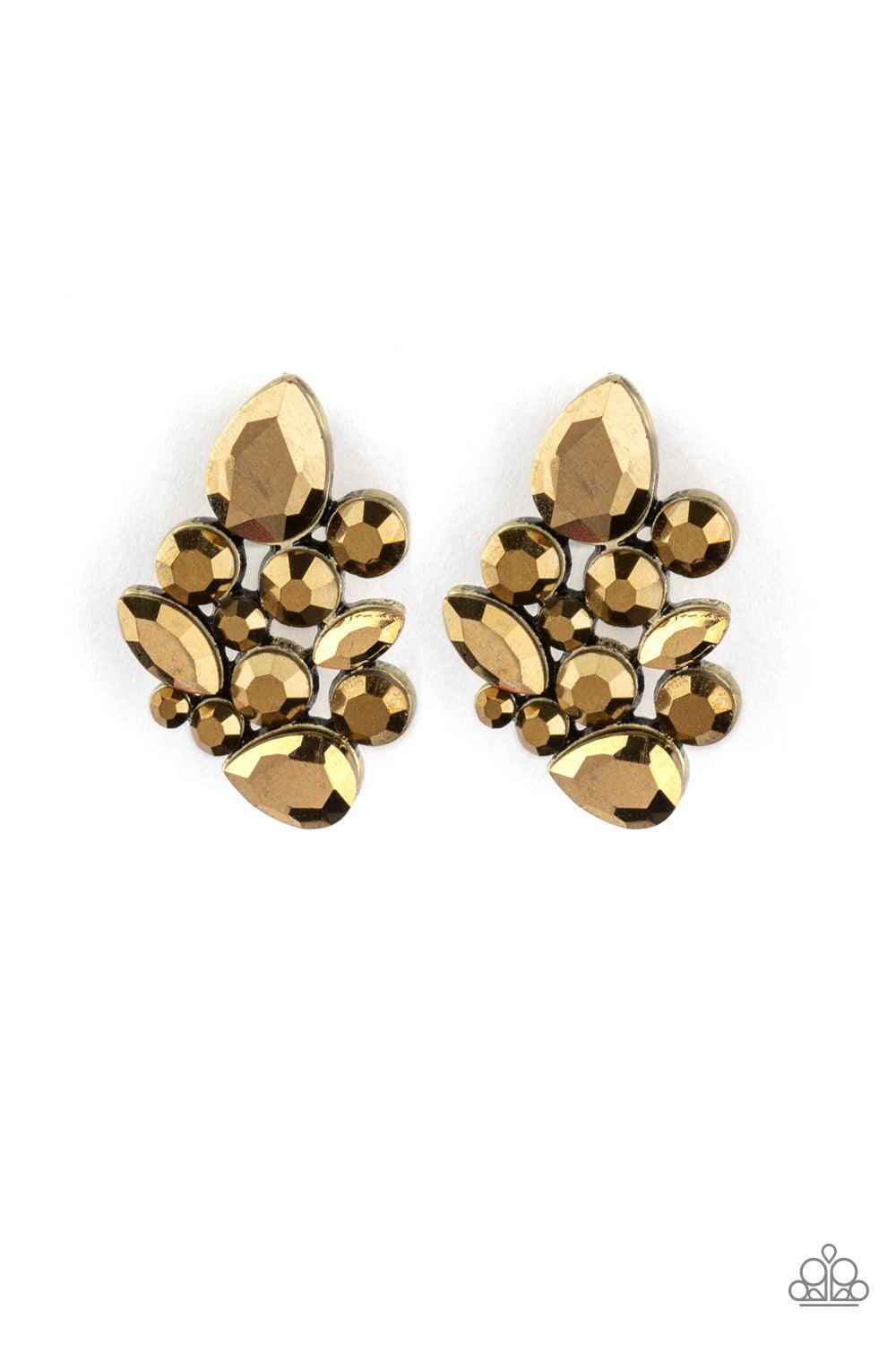 Paparazzi Accessories-Galaxy Glimmer - Brass Earrings