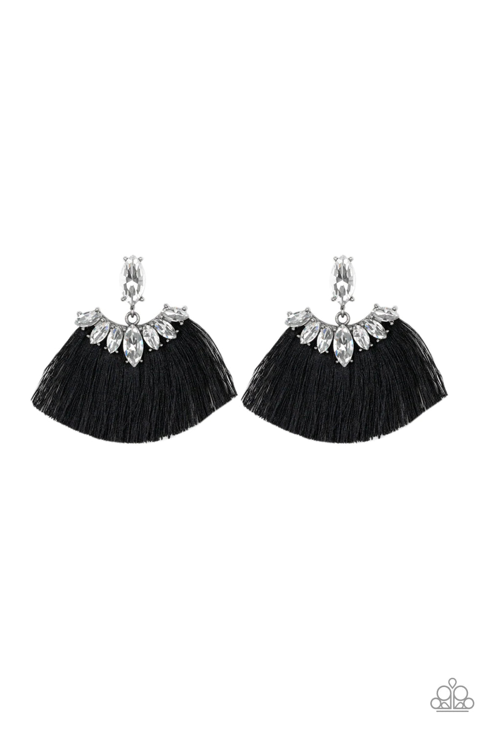 Formal Flair Black Post Earrings - Jewelry by Bretta