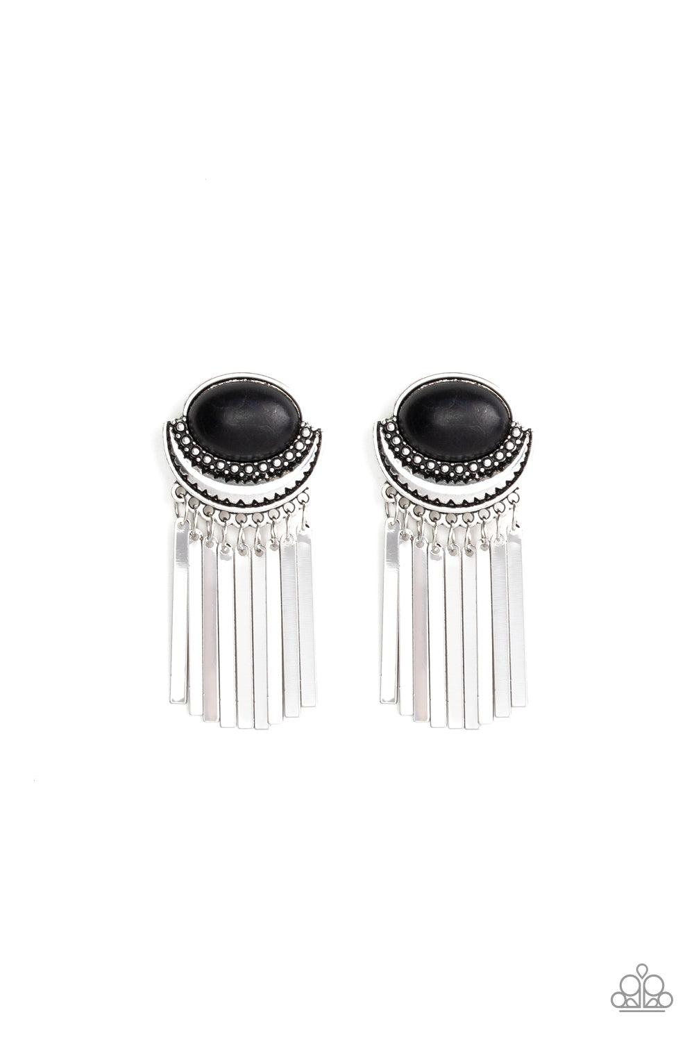 Paparazzi Accessories-Monsoon Season - Black Earrings