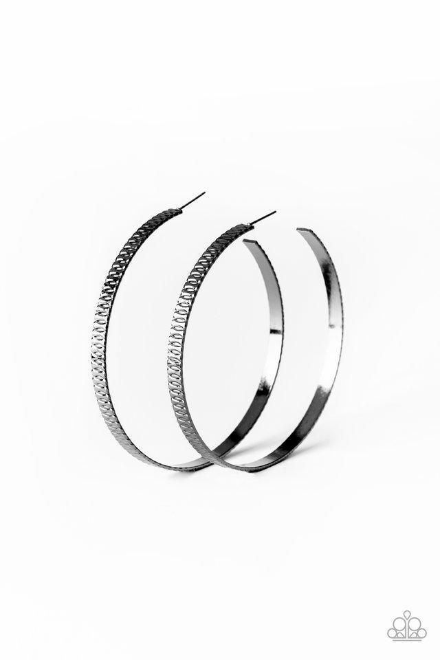 Paparazzi Accessories-Retro Rebellion - Black Earrings