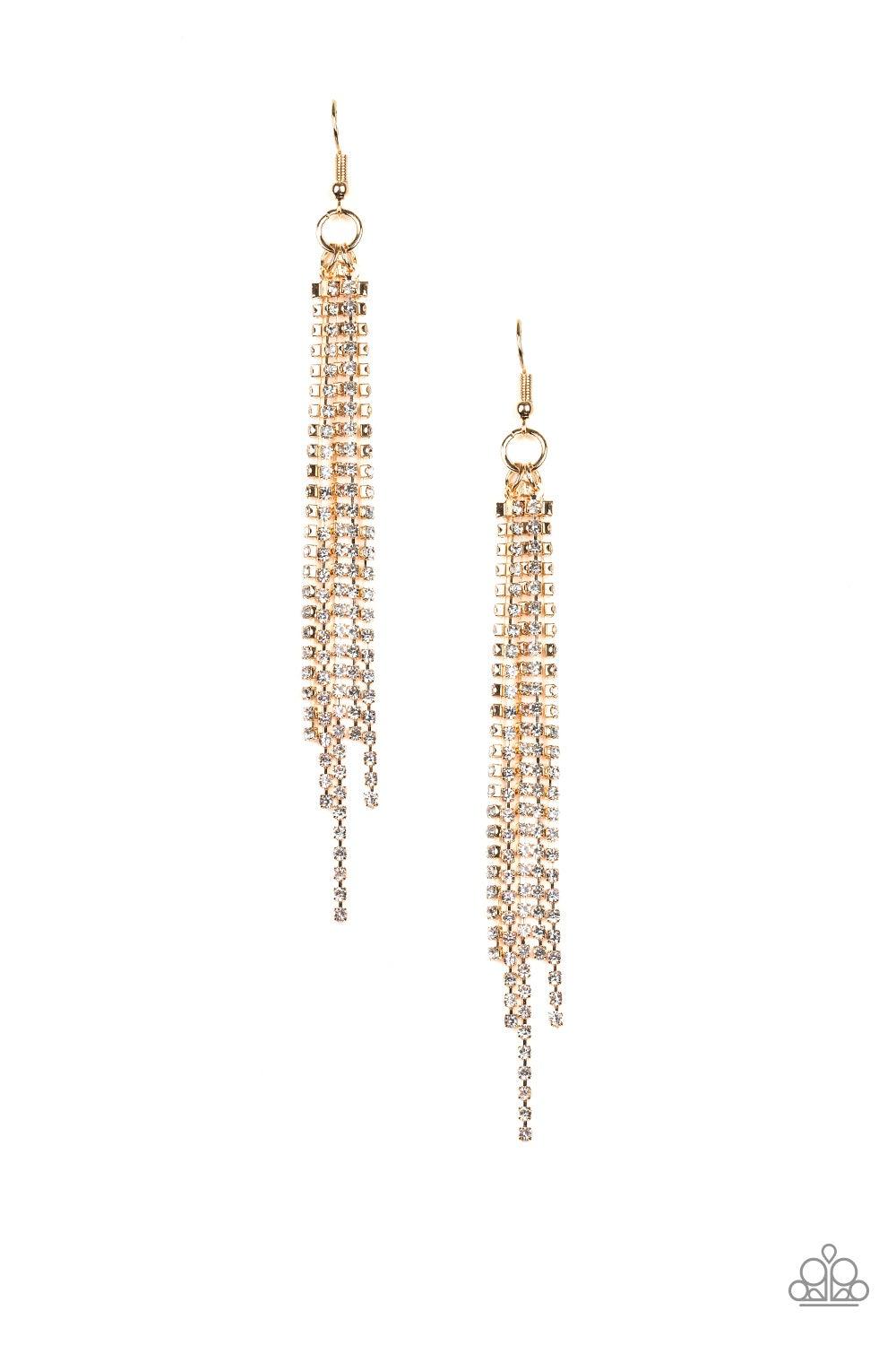 Paparazzi Accessories-Center Stage Status - Gold Earrings