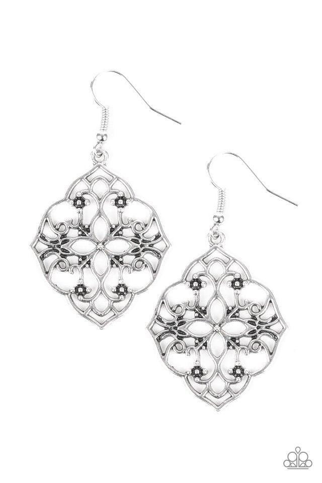 Paparazzi Accessories - Garden Mandala - Silver Earrings
