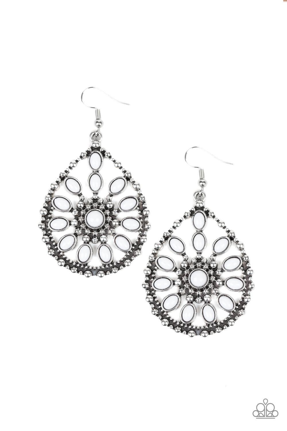 Paparazzi Accessories-Free To Roam - White Earrings