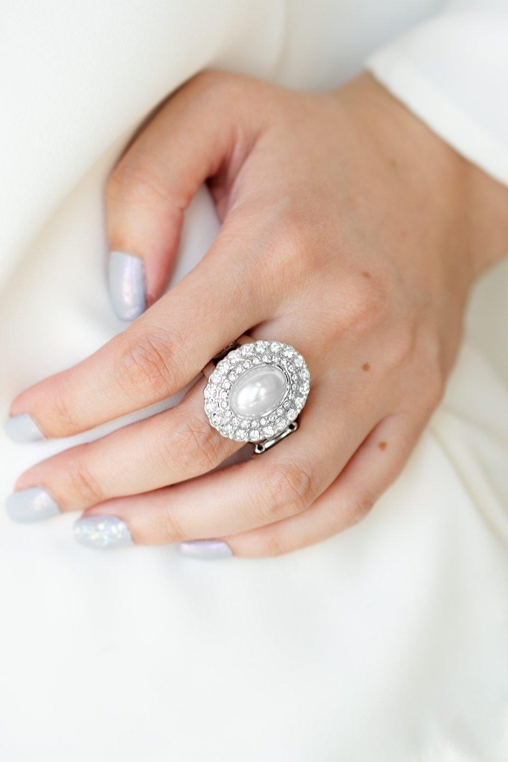 Paparazzi Accessories-Sprinkle On The Shimmer - White Ring