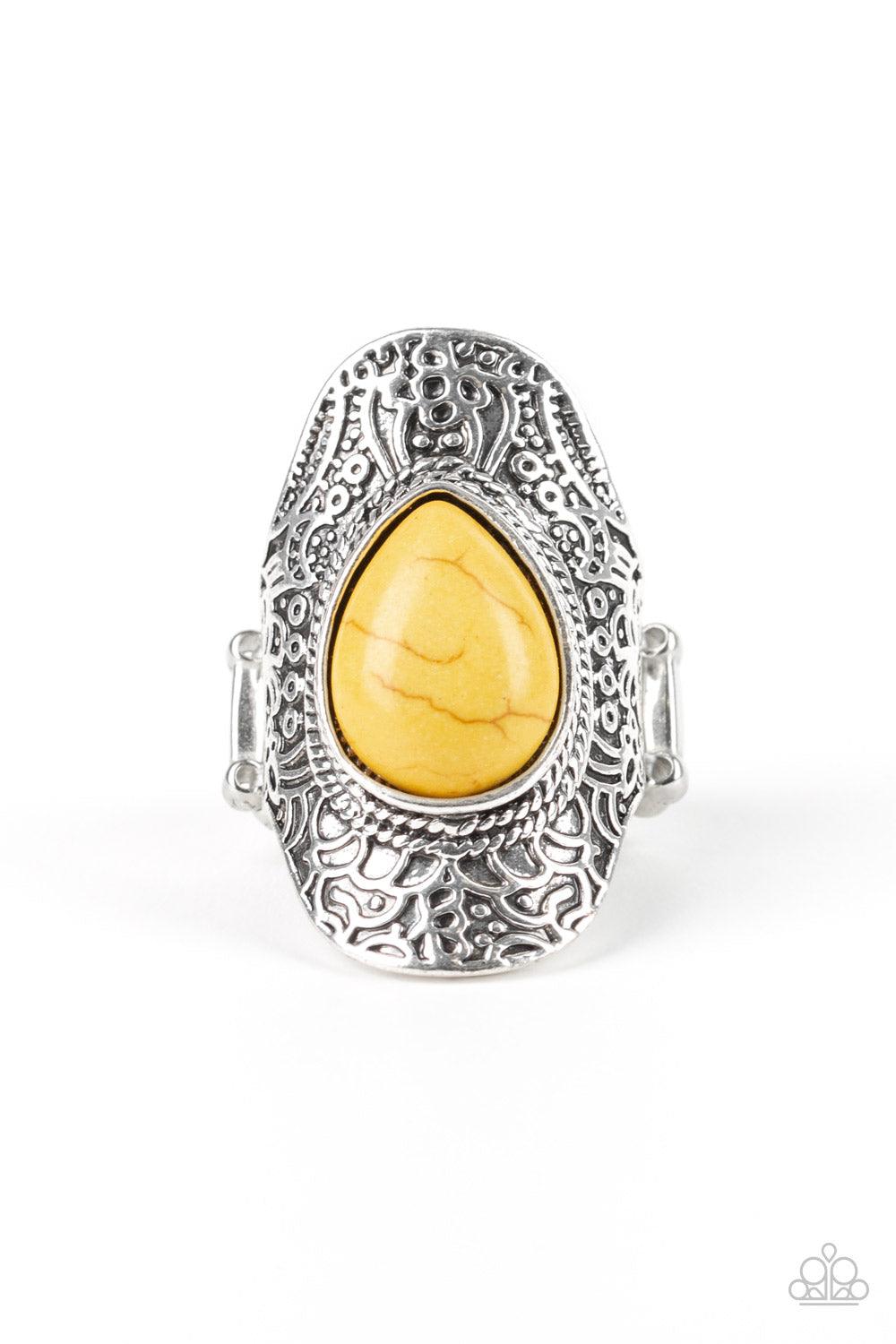Paparazzi Accessories-Southern Sage - Yellow Ring