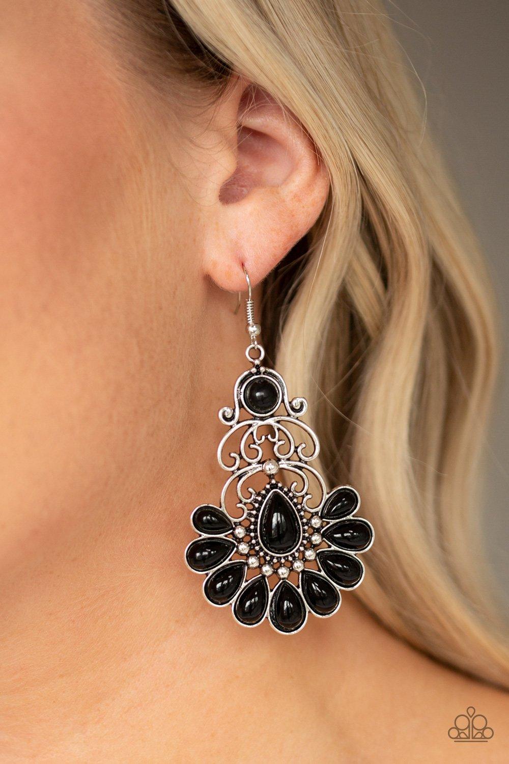 Paparazzi Accessories-Paradise Parlor - Black Earrings